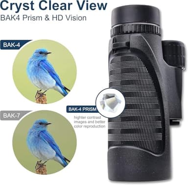 Elevon 12x42 HD Binoculars for Adults, High Powered Lightweight Binoculars Set with Phone Adapter & Tripod BAK4 Prism for Bird Watching Hunting Travel Stargazing - Image 4
