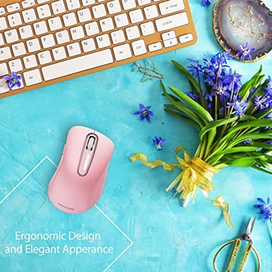 memzuoix 2.4G Wireless Mouse, 1400 DPI Mobile Optical Cordless Mouse with USB Receiver, Portable Computer Mice for Laptop, PC, Desktop, MacBook, 5 Buttons (Pink) - Image 3