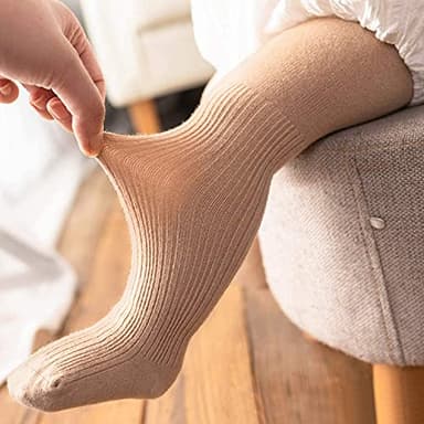 Zando Baby Girl Cotton Cable Knit Leggings - Ultra Soft, Seamless, Warm White Tights - 12-24 Months - Image 3