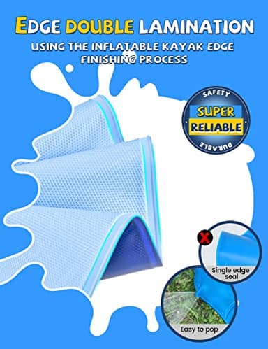 VISTOP Non-Slip Splash Pad for Kids and Dog, Thicken Sprinkler Pool Summer Outdoor Water Toys - Fun Backyard Fountain Play Mat for Baby Girls Boys Children or Pet Dog (67 inch, Blue&Blue) - Image 3