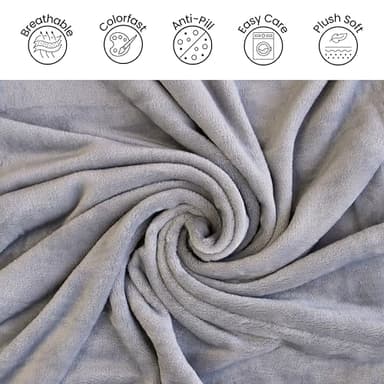 Super Blanky Wearable Blankets for Women, Adult Wearable Blanket Men, Christmas Gifts for Women, Comfy Girlfriend Birthday Gifts for Her, Wife Birthday Gift Ideas, Blanket With Sleeves - Light Gray - Image 6