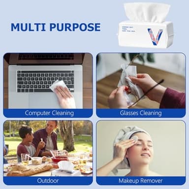 vuacepe Face Towels Disposable Cotton Facial Towels, 100 Count Biodegradable Soft Dry Facial Tissue, Drying Tissue for Skin Care, Makeup Remover, Disposable Face Cloths for Washing - Image 7