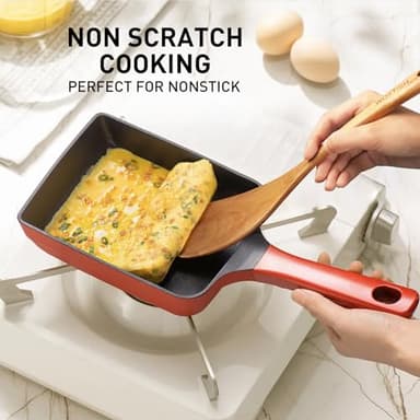 Wooden Spoons for Cooking - 8-Piece Wooden Kitchen Utensil Set made of Natural Solid Wood Material - Includes Spoons, Spatulas, Ladles, Strainer Spoon, Salad Fork, Mixing Spoon and Utensil Holder - Image 8