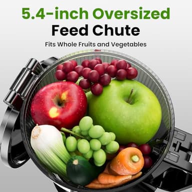 Cold Press Juicer, Amumu Slow Masticating Machines with 5.4" Extra Large Feed Chute Fit Whole Fruits & Vegetables Easy Clean Self Feeding Effortless for Batch Juicing, High Juice Yield, BPA Free 250W - Image 2