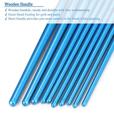 BOSOBO Paint Brushes Set, 2 Pack 20 Pcs Round-Pointed Tip Nylon Hair Artist Acrylic Paint Brushes for Acrylic Painting Oil Watercolor, Face Nail Art, Canvas, Miniature Detailing & Rock Painting, Blue - Image 6