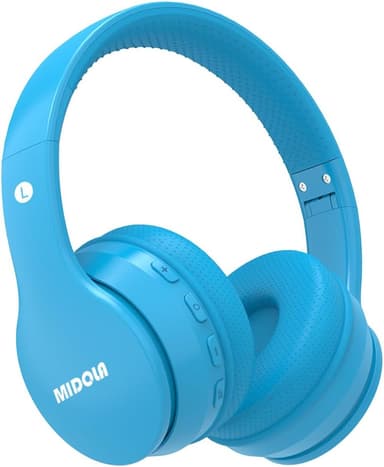 MIDOLA Kids Headphones Bluetooth 5.4 Wireless 68H Play Time Volume Limit 85/94dB Over-Ear Foldable Headset,Type-C Fast Charging,with Wired Aux Mic for Toddler Child Pad Tablet Blue - Image 2