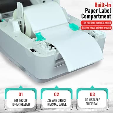 Arkscan 2054A Shipping Label Printer for Windows Mac Chromebook Android, Supports Amazon Ebay Paypal Etsy Shopify ShipStation Stamps UPS USPS FedEx DHL, Roll & Fanfold 4x6 Direct Thermal Label - Image 7