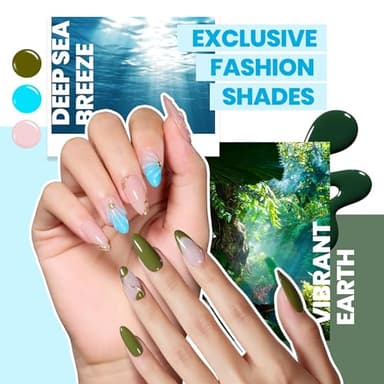 Beetles Gel Nail Polish Set - Chroma Dreams 100 Colors Polish Kit, Pink Blue Orange Purple Fall Winter Gel Nail Colors, with 5Pcs Base Top Coat Soak off UV Gel - Image 5