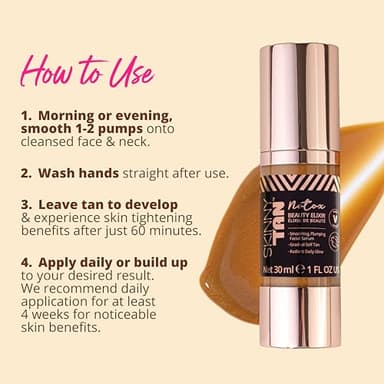 Skinny Tan Notox Beauty Elixir Facial Serum - Lightweight, Easy To Use Formula - Delivers Smoother Looking Skin in Less Than One Hour - Calms and Hydrates - Dermatologically Tested - 1 oz - Image 7