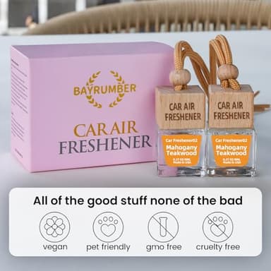 Car Air Freshener Hanging Diffuser – Long-Lasting Essential Oil Scent (Up to 60 Days) – Non-Toxic & Eco-Friendly – 2-Pack Auto Fresheners Made in USA - Image 6