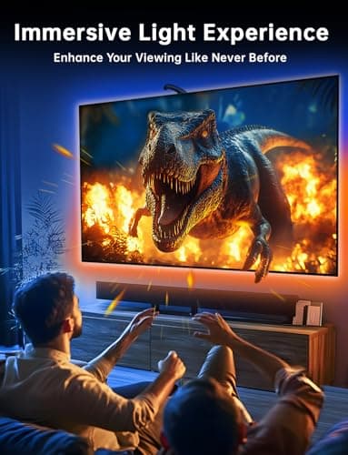 TV LED Backlight, 14.7ft Cuttable TV Lights That Change with TV for 55-65 Inch Screen and PC Monitor, TV Backlight with Sensor, Smart App Control, Game & Music Sync Color Changing Light - Image 4