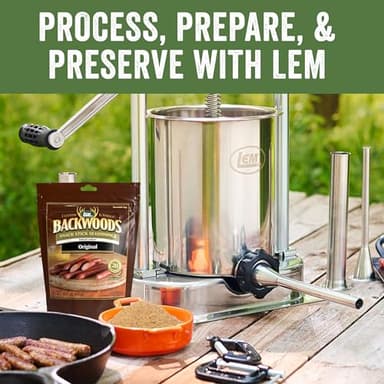 LEM Products Backwoods Reduced Sodium Original Snack Stick Seasoning, Ideal for Wild Game and Domestic Meat, Seasons Up to 20 Pounds of Meat, 15.6 Ounce Packet with Pre-Measured Cure Packet Included - Image 6