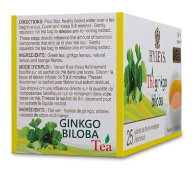 Hyleys Ginkgo Biloba Green Tea – Brain Support Blend with Citrus – 100% Natural, Gluten-Free, Non-GMO, Memory & Focus Tea – 25 Tea Bags - Image 2