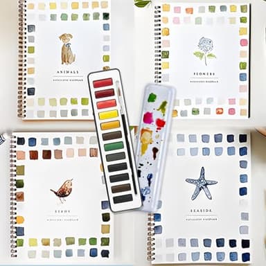 Watercolor Workbook,Birds Watercolors Workbooks,12 Colors Watercolors Paint Set with Paint Brush,Art Crafts Painting Supplies,Watercolor Workbook for Adults and Teens (Birds) - Image 7