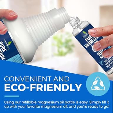 Pure Magnesium Oil Spray 8oz - Topical Magnesium Spray for Sleep Extra Strength - Less Sting - Less Itch - 100% Natural and Organic Oil - Made in USA - Image 9