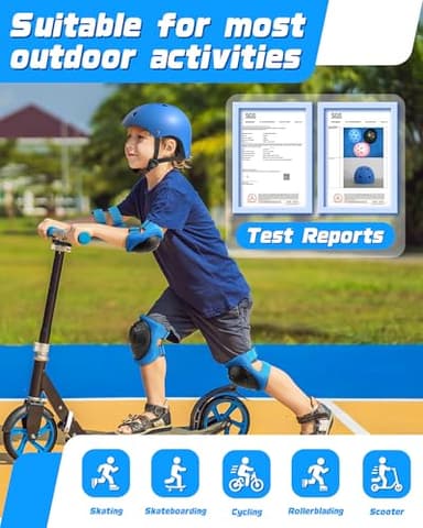 Kids Bike Helmet Set, Adjustable Helmet for Ages 3-10 Year Boys Girls, Pad Set with Knee and Elbow Pads for Bike, Roller, Skating, Scooter, Longboard and More Sports - Image 7