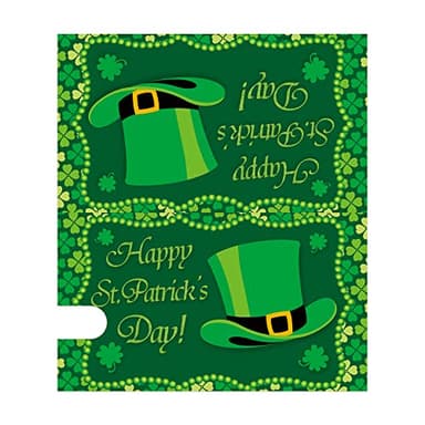 Texupday Happy St.Patrick's Day Hat Shamrock Decoration Mailbox Cover with Magnetic Strip Holiday Mailbox Wraps Post Letter Box Cover Standard Size 21" X 18" for Garden Outdoor Yard Decor - Image 4