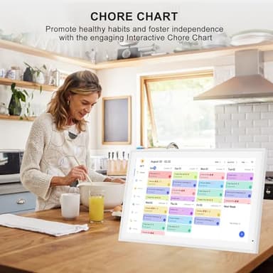 21.5 Inch Digital Calendar, Smart Digital Planner & Chore Chart, IPS FHD 1920x1080 Wall Touch Screen Display for Family Schedules - Share Photos/Videos via App - Image 4