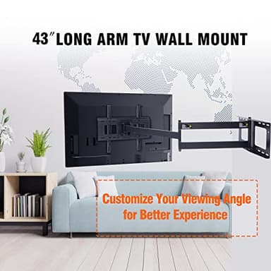 FORGING MOUNT Long Arm TV Wall Mount - Full Motion, Articulating Arm, Universal Mount for 26-65" Flat curvature TVs/Monitors, Holds up to 99 lbs, Max VESA 400x400mm - Image 7
