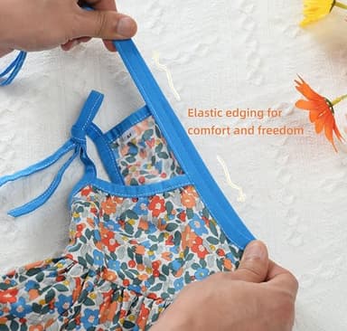 MSNFOASM Dog Dresses Pet Shoulder Strap Thin Vest Skirt,Small Dog Floral Dress Cat Sun Protection Princess Skirt(Blue,XS) - Image 4