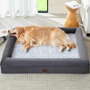 WNPETHOME XXL Extra Large Dog Bed, Washable Dog Couch with Removable Waterproof Cover, Orthopedic Large Pet Sofa Bed with Bolster Sides for Sleeping - Image 1