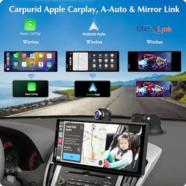 2025 Carpuride W903 Wireless Carplay & Android Auto with Dash Cam - 9.3" HD IPS Touch Car Play Screen for Car, 4K Front & 1080P Rear Camera, Loop Recording, Bluetooth Audio, Mirror Link, GPS, Siri - Image 2