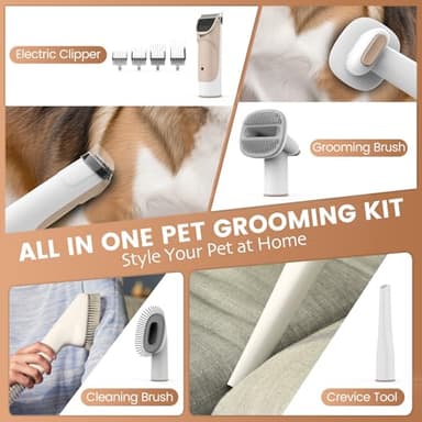 Dog Grooming Vacuum, Pet Grooming Kit with Dog Clippers, 2.5L Dust Cup 11000Pa Dogs Vacuum for Shedding Grooming, 5 Grooming Tools Home Cleaning in 1, Low Noise Pet Grooming Vacuum for Dogs, PG50 - Image 7