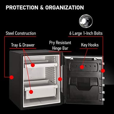 SentrySafe Black Fireproof Waterproof Floor Safe with Dial Combination Lock for Home or Office, 2.05 Cubic Feet, SFW205CWB - Image 5