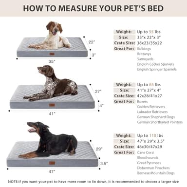 WNPETHOME Orthopedic XXL Dog Beds Large Sized Dog, Waterproof Extra Large Dogs Bed with Removable Washable Cover, Multi-Needle Quilting Dogs Crate Bed - Image 6