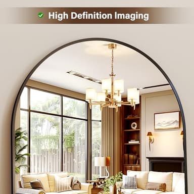 XRAMFY 56"x21" Arched Full Length Mirror Floor Mirrors with Aluminum Alloy Frame Free-Standing Wall Mounted Floor Mirrors or Large Dressing Mirror, Black Mirror Full Length - Image 5