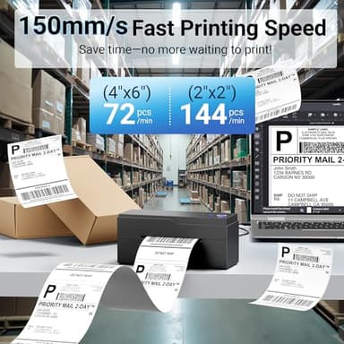 Bluetooth Thermal Shipping Label Printer – Wireless 4x6 Shipping Label Printer for Small Business & Shipping Packages, Support Android, iPhone and Windows, Widely Used for Amazon, Ebay, Shopify, Etsy - Image 3