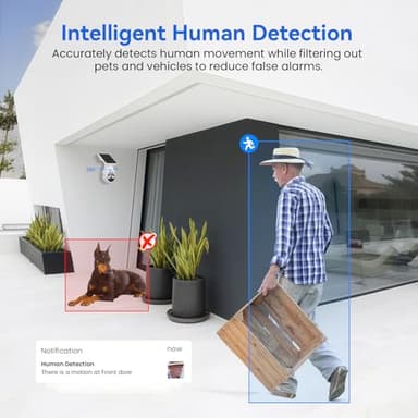 HopeFlex 1080p WiFi Security Camera with Solar Panel, Battery Powered, Pan Tilt, AI Motion Detection, Night Vision, 2-Way Talk, IP65, Cloud Storage (Sold Separately), 2.4GHz WiFi Only - Image 3