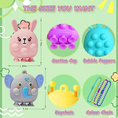 24 Pcs Party Favors for Kids, 3D Animal Pop Fidget Toys Bulk, Sensory Bath Suction Toys for Toddlers, Carnival Treasure Classroom Prizes Box Toys, Fidget Stocking Stuffers Birthday Party Gifts - Image 3