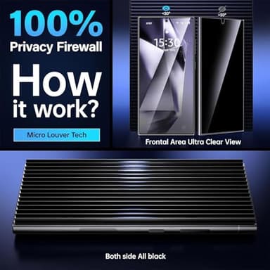 X-it for Samsung Galaxy S24 Ultra Privacy Screen Protector,6.8inch with [Auto-Dust Removal] 9H+ Tempered Glass [10X Military Protection], Bubble Free, Case Friendly 3 Packs - Image 7