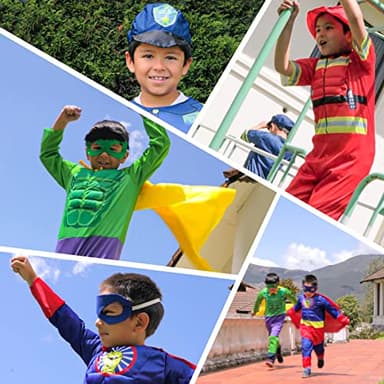 Teuevayl Boys Muscle Chest Dress up Costumes Trunk with Superhero, Policeman, Fireman Costume, Kids Pretend Role Play Costumes Set, Boys Dress up Clothes for Kids Ages 3 4 5 6 7 - Image 3