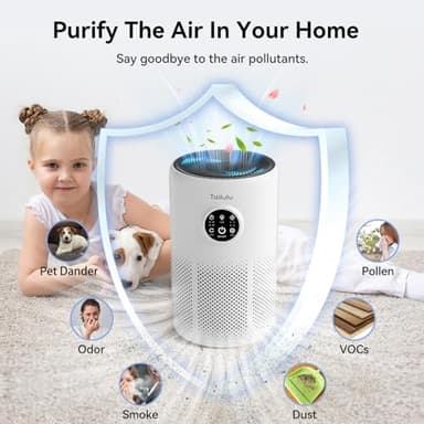 Air Purifiers for Home Pets Large Room Up to 1360 Ft², Tailulu D10 HEPA Air Purifiers for Bedroom with 15dB Sleep Mode, Air Filter for Pet Dander Smoke Odor Dust Pollen with Timer Fragrance Sponge - Image 6