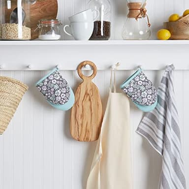 Martha Stewart Printed Mini Oven Mitt Set, 5.5"x8", Ditsy Floral - Image 2
