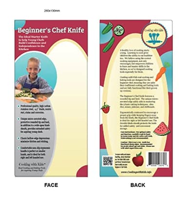 Beginner's Chef Knife for Kids (RUBY) w/Protective Safety Sheath/Parents #1 Choice for Safety & Design! Kid safe Children's First Chef Knife for Young Chefs - Image 5