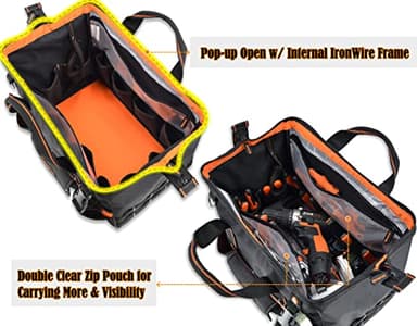 WELKINLAND 16" Tool Bags - 34-Pocket Heavy Duty Open Top Organizer for HVAC & Electricians - Image 4