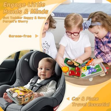 Cobelae Montessori Busy Book for Toddlers 1-3, Toddler Busy Board Felt Quiet Book for Baby, Preschool Learning Activities Educational Sensory Toy for Kids Gift - Image 5