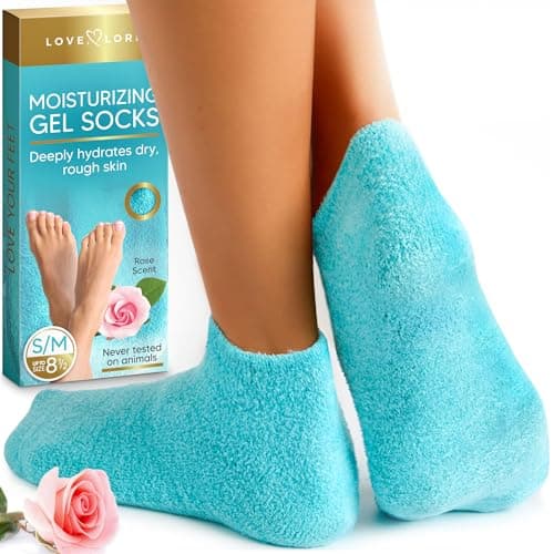 Moisturizing Socks - Gel Silicone Aloe Spa Socks (Up to Size 8.5) Infused with Vitamin E & JoJoba Oil - Self Care Spa Gifts for Women Foot Care - Image 1