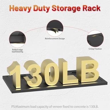 Power Tool Organizer Wall Mount with Charging Station, Garage 4 Drill Storage Shelf with Cordless Tool Holder, Heavy Duty Rack with 8 Outlet Power Strips and Hooks, Gift for Men, Husband (4 Layer) - Image 5