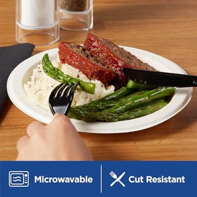 Dixie Basic 8.5 Inch Light-Weight Paper Plates By GP PRO, White, 500 Count (125 Disposable Plates Per Pack, 4 Packs Per Case), DBP09W - Image 5