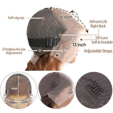 Agairl Real Human Hair Wig 30 Inch Ombre 13x6 Lace Front Wig Human Hair 210% Density 4/27 Highlight Wigs Honey Blonde Body Wave Lace Front Wig Pre Plucked HD Frontal Wig Glueless Wigs - Image 4