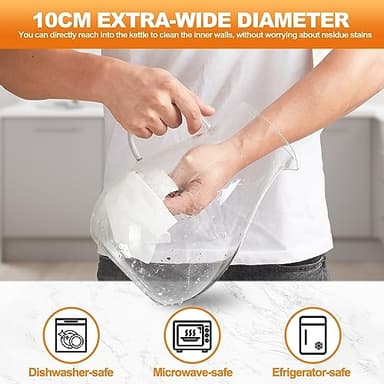 Glass Pitcher with Lid,1 Gallon Glass Water Pitcher Hot/Cold Water Jug, Juice and Iced Tea Beverage Carafe with Lid (Extra-Wide Mouth) - Image 8