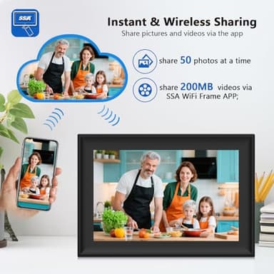 SSAWiFiFRAME Digital Picture Frame 10.1 inch Photo Frame with 50 Photos /200MB Video Sharing via Free APP 32 GB HD IPS Touchscreen, Gift for Grandparents, Parents (Birthday Christmas) - Image 4