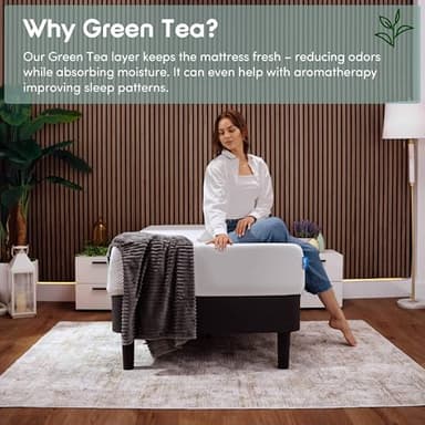Nestl Green Tea Twin Mattress 8 Inch - Cooling Graphite Memory Foam Twin Mattress for Kids, Fiberglass Free Pressure Relief Supportive Bed in A Box, CertiPur-US Certified - Image 3