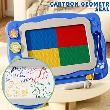 Large Magnetic Drawing Board for Toddlers, Magnetic Doodle Board for Kids, Etch A Sketch Magnet Erasable Writing Pad, Preschool Education Travel Toys for Kids Boys Girls Age 3 4 5 6 7 8 Years Old - Image 5
