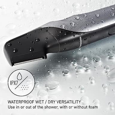 Panasonic Body Groomer for Men and Women, Unisex Wet/Dry Cordless Electric Body Hair Trimmer with 2 Comb Attachments, Multi-Directional Shaving in Sensitive Areas - ER-GK80-S (Black) - Image 5