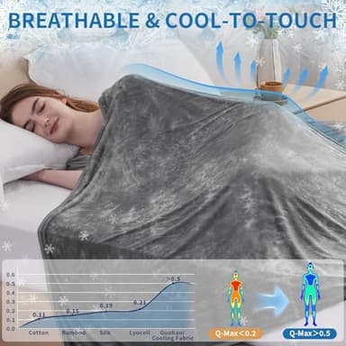 Guohaoi Cooling Throw Blanket for Hot Sleepers, Full Size 60''×90'' Lightweight Breathable Summer Bed Blanket for Couch, Arc-Chill Q-Max >0.5 Cool Fiber,Lightweight Tie Dye Blanket Grey - Image 6